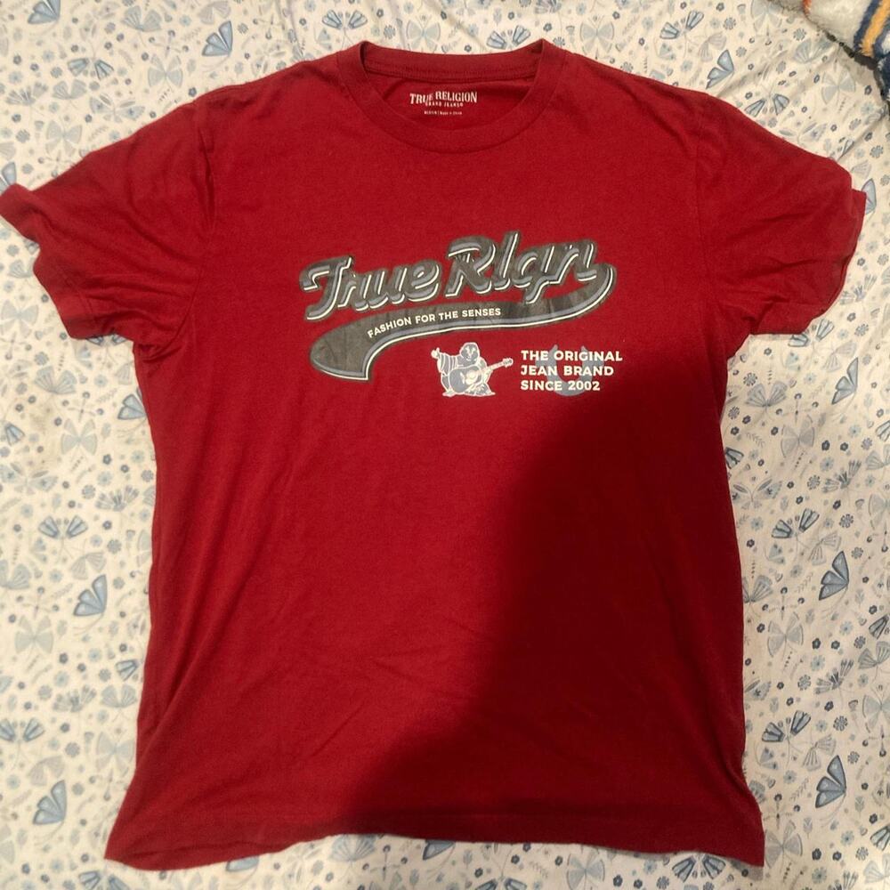 True Religion Red Cotton Streetwear Shirt - Stylish and Comfy